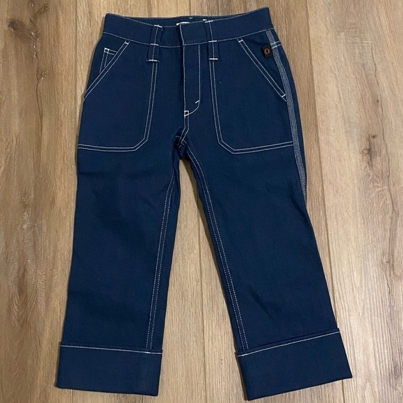 Chloe Dark Wash Cropped Rolled Hem Jeans Size 34/0-2 NWOT - Picture 3 of 12